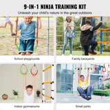 Ninja Warrior Obstacle Course for Kids, 2 x 19.8m Weatherproof Slacklines, 500lbs Weight Capacity V952-RZX652YC12J04XE08V0