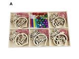 30Pcs Wood Christmas Tree Ornament Snowman Star Letter Hanging Pendant Decor-B V1263-JX-763