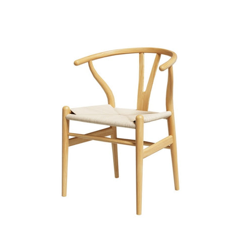 Artiss Dining Chair Wooden Rattan Seat Wishbone Back MO-DIN-B-01-RAT-WD