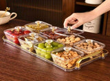 1-Piece 8-Compartment Snack Tray, BPA-Free Plastic Food-Grade Snack Organizer, Perfect for Nuts, V1102-GGSND001