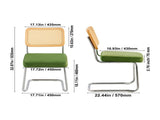 Rattan Chairs, Set of 2, Mid Century Modern Dining Chair, Upholstered Velvet Accent Chair with V952-TBYCYTERLS206AHX9V0
