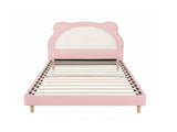Artiss King Single Pink Kids Bed Frame for Girls Bedroom Cute Animal Upholstered BFRAME-G-KITTY-KS-PK-AB