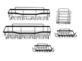 Wall Shower Shelf Carbon Steel Floating Mount Adjustable Height for Bathroom Kitchen Storage 5Pcs V1294-YM0901-3112250033311