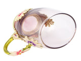 Glass Cup Innovative Flower Tea Cup with Spoon Drink Mug Birthday Christmas Festive GiftsGreen V1294-YM0901-3118210111813