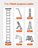 VEVOR Multi-Purpose Folding Ladder 7-in-1 3 Step 12ft with Scaffolding Plank V952-DGNZDTLHJ3JPBIFH9V0