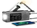 Multi-Colour Solar & Hand Crank Portable Radio 4000mAh Rechargeable Battery Operated Emergency Radio V1258-DP02-BOL-409