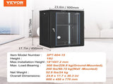 15U Wall Mount Network Cabinet, 226.8 kg Max. Ground Load Capacity, Server Rack Cabinet Enclosure V952-WLJJ15UW155GJOIJAV0