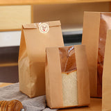Bread Bag - Kraft paper with transparent window - 23.5*12*5 cm Small baking bag - Suitable for V1188-ZXY-117-0054