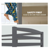 KINGSTON SLUMBER Single Bunk Bed Frame, Solid Pine 2-in-1 Modular Design, Converts to 2 Single Beds, V219-BEDBFSKS14GA