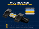 3/8" x 12" Black Carriage Bolt Kit, Grade 307A, Ceramic Coated for Exterior Use, 2X Rust V1258-DP02-F-78