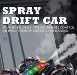 2.4G remote control car, electric stunt car, drifting car, spray function, kids toy car, V1102-823-64190-RED-DUAL-CONTROL