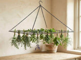 Hanging Herb Rack, 13.8"x13.8" Square Metal Mesh Herb Dryer with Chain & Hook, Hanging Plant V1192-AZ-W-18101