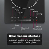 EUROCHEF Induction Benchtop Cooktop, 2000W, 9 Heat Levels, Fast Electric Portable Cooker, Touch V219-COKICTEC25PA