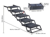 Dog Stairs for Car, 5 Steps Extra Wide Foldable Dog Ramp for Large Dogs with Non-Slip Rug Surface, V952-KZDGLTEKMZFHUGZNR001V0