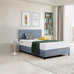 Linen Fabric Double Bed Deluxe Headboard Bedhead - Berlin Blue V63-839511