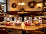 Christmas glass set, double walled glasses, borosilicate glass, festive drinkware, holiday gift, V1106-122-89673-RAN-4PCS