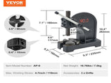 Arbor Press, 0.5 Ton Manual Press, 11.68" Maximum Height, Cast Iron Heavy-duty Manual Desktop V952-SDKYLJGG05T0AP25JV0
