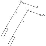 2Pcs Black Garden Flag Holder Iron Flag Stand for Lawn and Garden Use V1192-AZ-W-29926