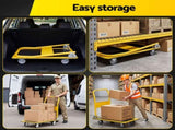 Giantz Platform Trolley Hand Truck Folding Platform Cart 150kg Load Yellow PT-150-OB