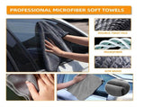 Type A 9-Piece Car Wash Tool Kit - Tire & Wheel Brushes, Wash Mitt, Microfiber Towels, and Wax V888-ELOSUNG17071