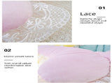 Green Elegant Butterfly Lace Throw Pillow 60x45cm Soft Decorative Cushion for Sofa Bedroom Office V888-ELOSUNG43223