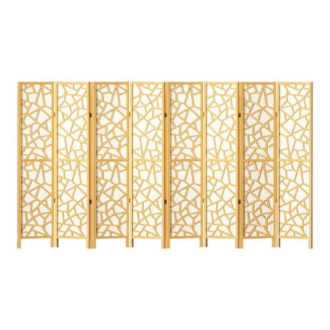 Artiss 8 Panel Room Divider Screen 325x170cm Clover Natural RD-4016-8P-NT