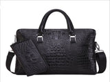 Black Men's Luxury Crocodile Embossed PU Leather Briefcase With FREE Crocodile V888-ELOSUNG42050