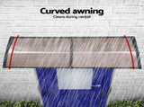 Instahut Window Door Awning 0.8mx2m Brown AWN-08X2-BR