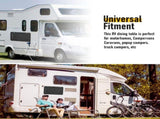 Aumerage Aluminium Folding Caravan Table Lockable, Space-Saving Portable Table with 50kg Capacity, V1181-AT005-BK