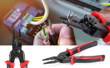 Black and Red 5 in 1 Interchangeable Plier Tool Set - High Carbon Steel - Wire Stripper, Crimper, V888-ELOSUNG50971