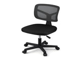 Artiss Armless Office Chair with Wheels, Ergonomic 360&deg Swivel Home Office Desk Chair, Height OCHAIR-M-2421-BK