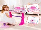 Keezi Kids Piano Keyboard 37 Keys Electronic Musical Instrument Set w/ Stool Microphone KPK-37-PK