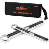 HORUSDY 2Pcs Universal Wrench Set SAE & Metric Spanner Hex E-Torx Triangle V465-81055