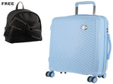 Pierre Cardin Inspired Milleni Luggage Bag Large in Blue Milleni Waist Bag V563-MONACOLARGEBLUE_FREEBAG