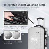 20" Digital Weighing Scale and USB Charging Port Lightweight Carry-on Luggage Suitcase Silver V915-FB3001-S-SL