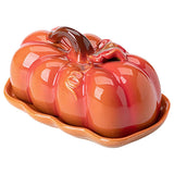 Butter Dish Ceramic Pumpkin with Lid Orange V1192-AZ-W-28070