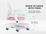 Kids Desk Chair - Children Office Study Seat with Footrest CILO - Pink V274-FT-OC-2615-FPK