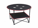 Weisshorn Folding Camping Table with 4 Cup Holders Metal Oxford 73CM Black XFEL-CAMP-4CUP-WD