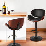 Artiss 4x Bar Stools Gas Lift Leather Padded Black BA-TW-8076-BKX4