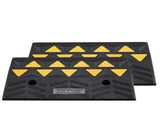 Rubber Curb Ramp 2 Pack, 12.7 cm Rise Height Heavy-Duty 15 tons Load Capacity Threshold Ramps, V952-SJDLYPDGB2190CQUPV0