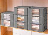Artiss Blanket Storage Bags Box X8 Clothes Quilt Container 84L Organiser Grey BLS-DIY-LIN01-GYX8
