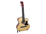 Karrera 38in Pro Cutaway Acoustic Guitar with Carry Bag - Natural CC38-PRO-NAT