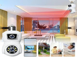 Pan Tilt Security Double-Lens Pro HD 2K Light Cameras, 360 Degrees Bulb Wireless Wi-Fi IP V1366-AZ2-W-26315