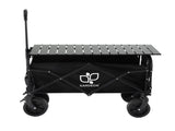 Gardeon Folding Camping Wagon Heavy Duty Utility Cart with Tailgate Table 150L GCT-W-TABLE-86-BK