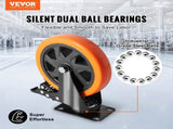 Caster 152.4 mm Swivel Plate Casters, Set of 4, with Security A/B Locking No Noise PVC V952-PBJLCSJAZ4J56BOYXV0