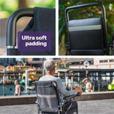 EQUIPMED Power Electric Wheelchair, Long Range, Airline Approved, Folding, Aluminium Frame, Lithium V219-HELWLCEQPKB6A