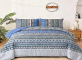Blue Nordic Stripe Haven Comforter Quilted Doona Set V745-AB010904AJ3