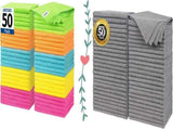 Microfiber Cleaning Cloth, 50 Pack Cleaning Rags& Grey Microfiber Cleaning Cloth -Pack of 50, V1258-DP02-C-1005