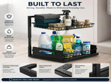 CARLA HOME Under Sink Organiser 2-Pack - Sliding Drawer - Black - Adjustable Under Sink Organiser V178-36590