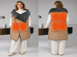 Khaki Wearable Heated Blanket Shawl for Women - USB Powered Electric Heating Wrap with 6 Carbon V888-ELOSUNG52208